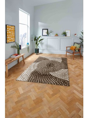 Napoli Home Dijital Baskılı Jüt Hasır Model Yıkanabilir Yolluk Mutfak Salon Halısı, Jüt-27-Kahve,