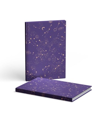 Akıllı Adam Yayınları Hardcover Çizgili Mor Defter 13X21 cm 1 Adet Çok Renkli Sert Kapak Tasarım
