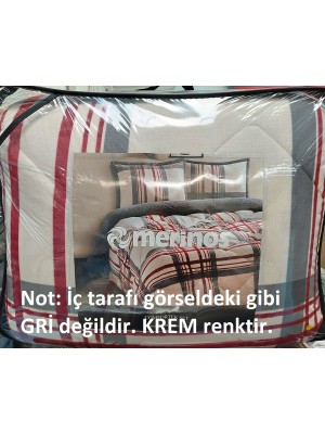 Merinos Comforter Set, Tek Kişilik Yorgan Seti (160 x 240)-WERA Kırmızı (Içi Krem)