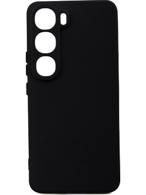 Noktaks - ZORE Vivo V40 Lite - Kılıf Mat Soft Esnek Biye Silikon - Siyah - T34878
