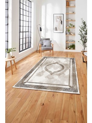 Napoli Home  Baskılı Klasik Geleneksel Model Yıkanabilir Kaymaz Yolluk Mutfak Salon Halısı, Klasik-32-Kahve,