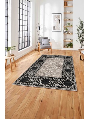 Napoli Home  Klasik Afgan Motifli Baskılı Yıkanabilir Kaymaz Yolluk Mutfak Salon Halısı, Klasik-63-Bej,