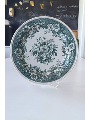 Balmoral Antika Porselen Servis Tabağı Yeşil