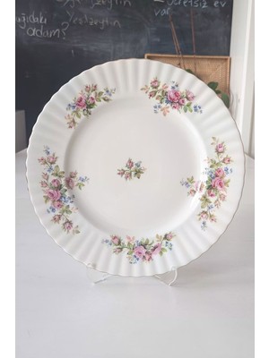Moss Rose Bone China Ingiliz Vintage Pasta Tabağı 19 cm