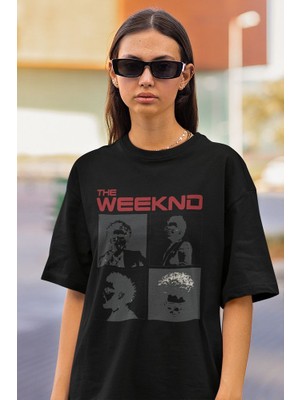 Sevbano Rapper The Weekend Baskılı Unisex Tişört, Oversize Rap Tişört