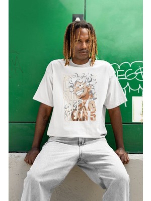Sevbano Nika Gear 5 Anime Karakter Baskılı Unisex Oversize Tişört