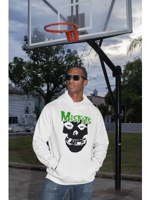 Sevbano Tasarım Misfits Baskılı Unisex Oversize Müzik Grubu Hoodie