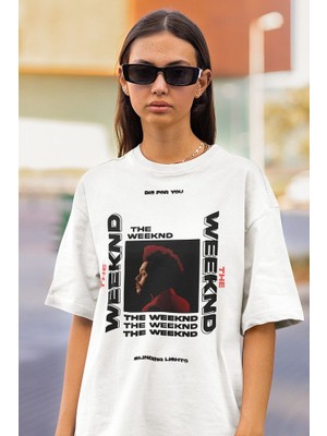 Sevbano The Weeknd Tasarım Baskılı Unisex Oversize Tişört