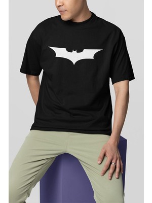 Sevbano Batman Logo Baskılı Unisex Oversize Tişört