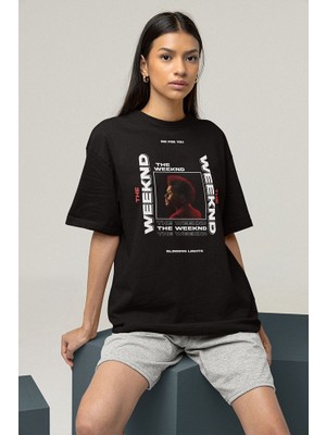 Sevbano The Weeknd Tasarım Baskılı Unisex Oversize Tişört