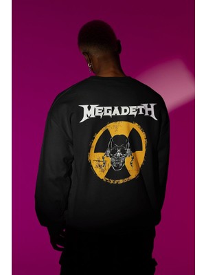 Sevbano Megadeth Baskılı Unisex Oversize Anime Sweatshirt
