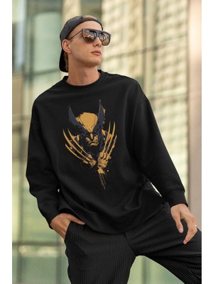 Sevbano Wolverine Baskılı Unisex Oversize Dc Karakter Sweatshirt