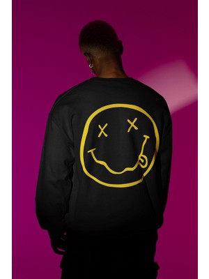 Sevbano Nirvana Baskılı Unisex Oversize Tasarım Sweatshirt