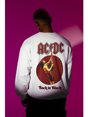 Sevbano Ac Dc Rock Metal Müzik Grubu Baskılı Unisex Oversize Sweatshirt