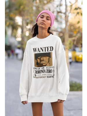 Sevbano Roronoa Zoro Baskılı Unisex Oversize Anime Sweatshirt