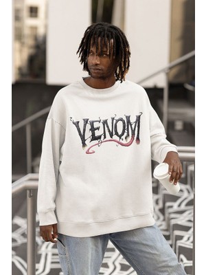 Sevbano Venom Yazılı Unisex Oversize Tasarım Sweatshirt