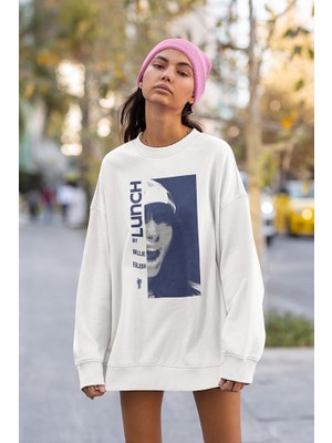 Sevbano Billie Eilish Lunch Baskılı Unisex Oversize Şarkıcı Sweatshirt