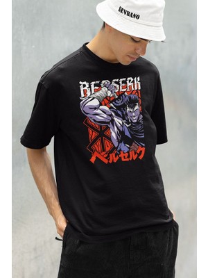 Sevbano Anime Karakter Berserk Baskılı Unisex Oversize Tişört