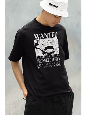 Sevbano Dead Or Alive Monkey D Luffy Baskılı Unisex Oversize Anime Karakter Tişört