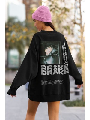Sevbano Drake Şarkıcı Baskılı Unisex Oversize Rapper Sweatshirt
