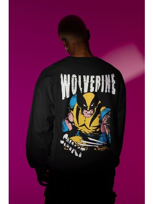 Sevbano Wolverine Baskılı Unisex Oversize Dc Film Karakter Sweatshirt
