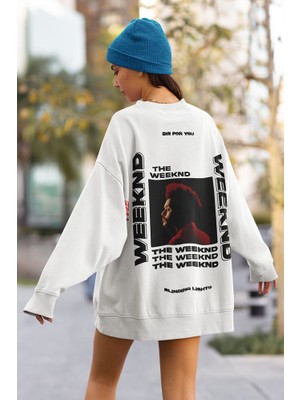 Sevbano The Weeknd Şarkıcı Baskılı Unisex Oversize Rapper Sweatshirt