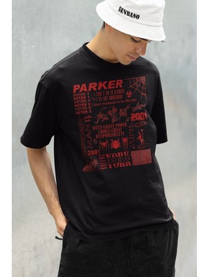 Sevbano Peter Parker 2001 Spider-Man Baskılı Unisex Oversize Marveel Tişört