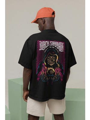 Sevbano The End Black Sabbath Baskılı Unisex Oversize Rock Metal Tişört