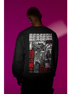 Sevbano Berserk Anime Dizi Baskılı Unisex Oversize Sweatshirt