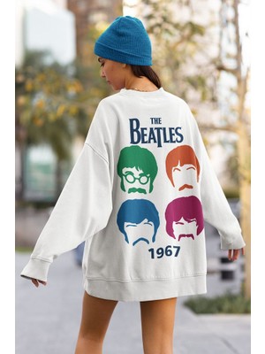 Sevbano The Beatles 1967 Yazılı Unisex Oversize Müzik Grubu Sweatshirt