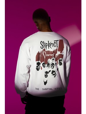 Sevbano Slipknot Baskılı Unisex Oversize Rock Metal Müzik Grubu Sweatshirt