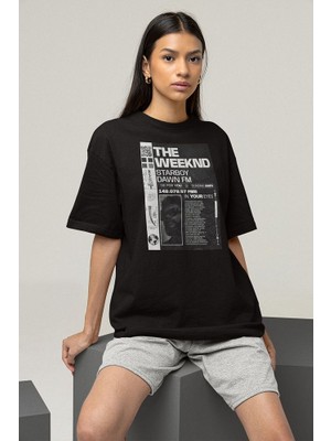 Sevbano Starboy Dawn Fm The Weeknd Baskılı Unisex Oversize Rapper Tişört