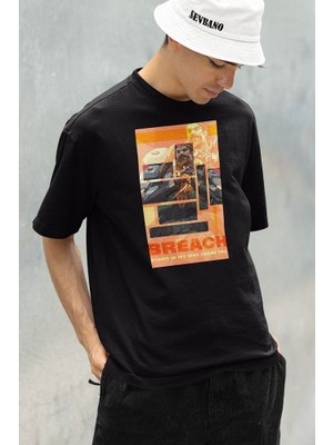 Sevbano Stand In My Way. I Dare You. Breach Baskılı Unisex Oversize Vvalorant Tişört