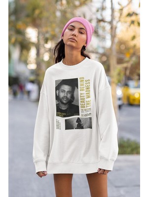 Sevbano The Weeknd Beauty Behind The Madness Yazılı Unisex Oversize Rapper Sweatshirt
