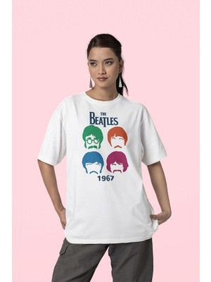 Sevbano 1967 The Beatles Müzik Grubu Baskılı Unisex Oversize Tişört