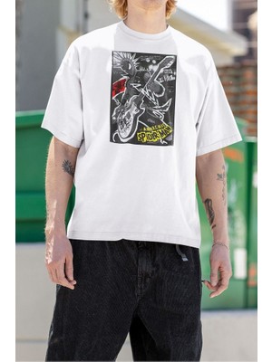 Sevbano Anarchic Spider-Man Baskılı Unisex Oversize Spider-Punk Tişört
