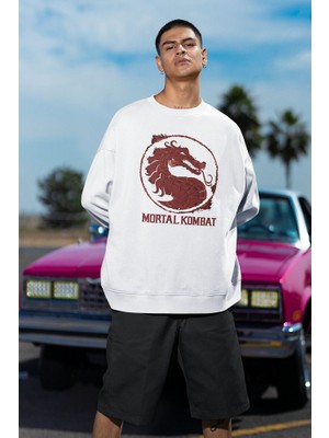 Sevbano Mortal Kombat Baskılı Unisex Oversize Anime Sweatshirt