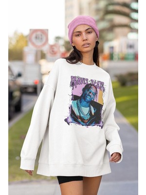 Sevbano Travis Scott Baskılı Unisex Oversize Rapper Sweatshirt