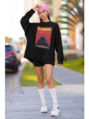 Sevbano Starboy The Weeknd Baskılı Unisex Oversize Rapper Sweatshirt