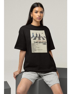 Sevbano 1969 Abbey Road The Beatles Baskılı Unisex Tişört, Oversize Müzik Grubu Tişört