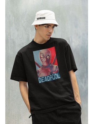 Sevbano Film Kahramanı Deadpool Baskılı Unisex Oversize Marvel Tişört