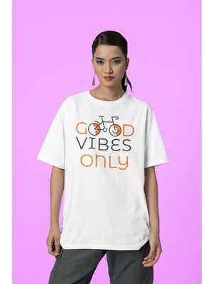 Sevbano Good Vibes Only Temalı  Oversize Tişört