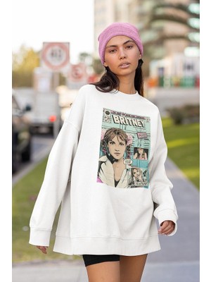 Sevbano Britney Spears Baskılı Unisex Oversize Şarkıcı Sweatshirt