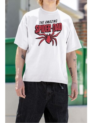 Sevbano Marvel The Amazing Spider-Dad Baskılı  Tişört, Oversize Örümcek Adam Tişört