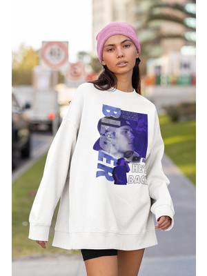 Sevbano Justin Bieber He Is Back Yazılı Unisex Oversize Şarkıcı Sweatshirt
