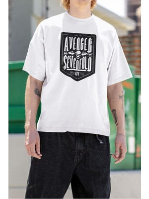 Sevbano Avenged Sevenfold Müzik Grubu Baskılı  Tişört, Oversize Rock Metal Tişört