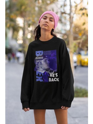 Sevbano Justin Bieber He Is Back Yazılı Unisex Oversize Şarkıcı Sweatshirt