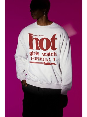 Sevbano Hot Girls Watch Formula 1 Baskılı Unisex Oversize Sweatshirt