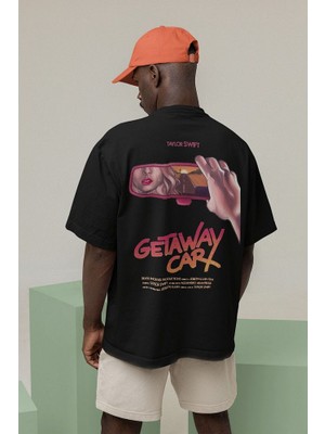 Sevbano Getaway Car Taylor Swift Baskılı  Oversize Şarkıcı Tişört