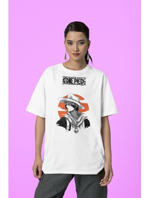 Sevbano One Piece Anime Baskılı  Tişört, Oversize Anime Karakter Tişört